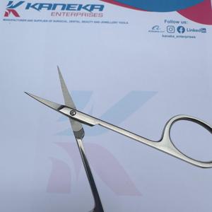 Ciseaux à ongles à cuticules à lame incurvée en acier inoxydable de haute qualité de style russe pour le soin des ongles avec logo personnalisé - Product Image 4