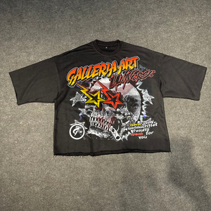 Camisetas Cortas Cuadradas para Hombre con Lavado Ácido, Diseño de Logotipo Personalizado 2026, Diseño OEM, Camisetas para Usar con Serigrafía, Camisetas Personalizadas para Hombre - Product Image 4