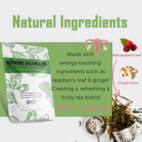 Tisane personnalisée pour l'équilibre hormonal féminin, mélange de feuilles de framboisier rouge, 100% ingrédients naturels, sans additifs, en sachet