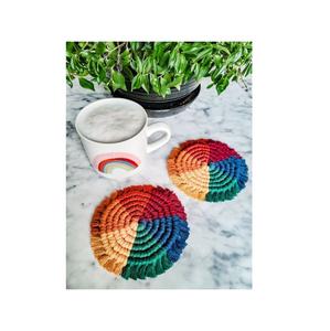 Mantel Individual de macramé de jacinto de agua hecho a mano Natural, alfombrilla trenzada redonda, almohadilla antideslizante de aislamiento caliente resistente al calor - Product Image 2