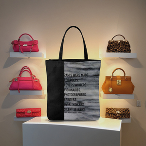 Sac fourre-tout en toile de coton gris noir citation artistique inspirante imprimé sac à provisions écologique réutilisable pour les chaînes de dames - Product Image 1