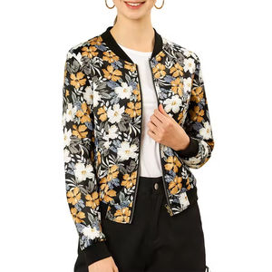 Chaqueta Bomber de satén para mujer 2025 con forro de nailon logotipo personalizado cortavientos de invierno de alta calidad moda de otoño al por mayor - Product Image 2