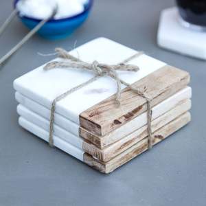 Tabla de cortar de madera de acacia y mármol decorativa Besafe de acero usado con estilo renawable, tabla para servir queso de mármol - Product Image 1