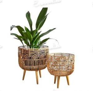 Top Selling Indoor Outdoor Hand Woven <b>Plant</b> <b>Basket</b> Storage Rattan Woven <b>Basket</b> Flower Pots Hotel Lobby Garden Decoration Bamboo - Product Image 2