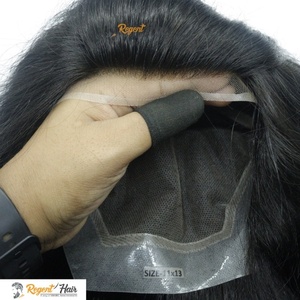 Premium REGENT cheveux indiens pleine casquette toupet 100% trame attachée à la main vague naturelle Style droit en gros Stocks disponibles - Product Image 2