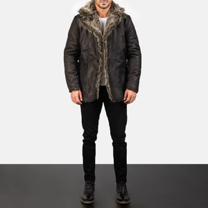 Veste d'hiver élégante pour homme, chaude, épaisse, en cuir, avec col montant, imperméable, coupe-vent, respirante, style urbain pour l'automne et le froid - Product Image 6