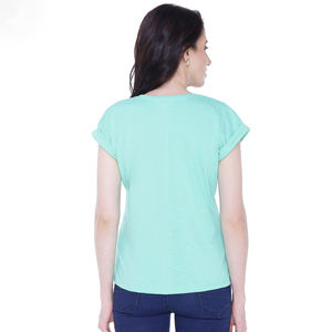 Camiseta de gran tamaño transpirable con hombros caídos para mujer, 100% algodón, 220g, suministro del fabricante, ropa de calle con estampado personalizado comprimido - Product Image 3