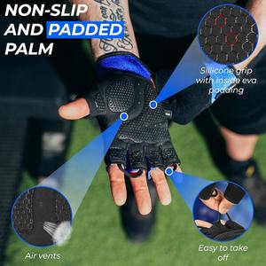 Gants de sport respirants sans doigts avec logo personnalisé pour hommes et femmes, antidérapants, pour la musculation, l'entraînement et les séances d'entraînement - Product Image 4