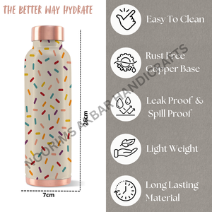 Premium 950ml cuivre métal bouteille d'eau impression personnalisée à la main étanche antibactérien hydratation cruche écologique couvercle Durable - Product Image 2