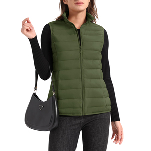 Chaleco de invierno transpirable acolchado a prueba de viento para mujer, ropa de calle sin mangas, chaleco acolchado con logotipo personalizado, chaleco de plumón - Product Image 3