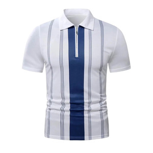 Personnalisé de haute qualité pour Polo manches courtes fermeture éclair conception confortable respirant Jersey tissu solide motif avec bûche personnalisée - Product Image 6