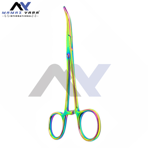 Pinzas hemostáticas Kelly de acero inoxidable alemán Premium curvo de 5,5 "con revestimiento de titanio de plasma de arcoíris multicolor - Product Image 6