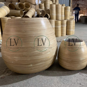 Porte-plante de porte en bambou filé minimaliste fait à la main bon prix jardinières de jardin de l'usine du Vietnam approvisionnement B2B - Product Image 1