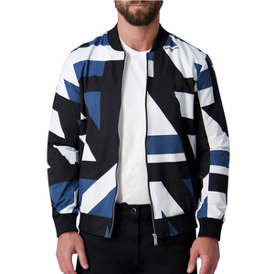 Chaqueta de bombardero en blanco de pana de algodón Unisex de alta calidad con cremallera completa a prueba de viento Hip Hop personalizado Vintage lavado ácido otoño - Product Image 4