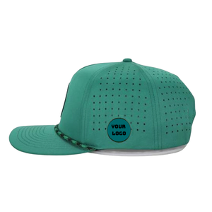 Gorra de béisbol y golf personalizada Sombrero de poliéster de 5 paneles con parche tejido de cuerda y bordado Premium OEM/ODM - Product Image 2