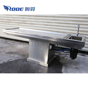 내부 아크 메사가있는 스테인레스 스틸 다기능 법의학 부검 테이블 - Product Image 4