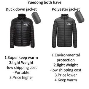 Chaqueta acolchada de invierno ligera a prueba de viento para hombre con capucha, aislamiento de lona empacable y reciclada, cuello levantado, logotipo frontal - Product Image 5