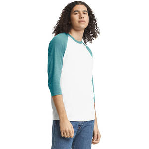 T-shirt à manches longues respirant raglan style baseball T-shirt à manches longues 100% coton - Product Image 6