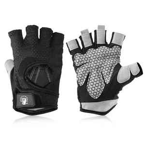 High Quality Leather <b>Fitness</b> <b>Gloves</b> for Weightlifting Training Workout Gym <b>Gloves</b> with Wrist Wraps Support for Home Exercise - Product Image 2