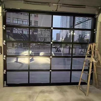 Ventes directes en usine de panneaux de porte de garage surélevés en alliage d'aluminium 10x7 et de portes de garage transparentes trempées