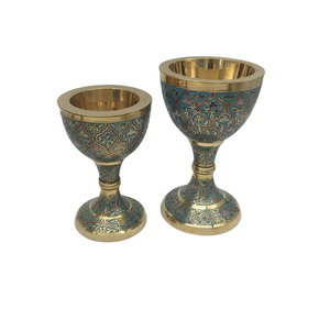 Nuevo diseño de latón dorado pulido Bakhoor Oud quemador conjunto de 2 quemador de incienso de latón pintado a mano al precio más bajo - Product Image 6