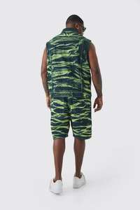 Gran oferta 2024, pantalones cortos deportivos informales de algodón y poliéster para hombre, ropa de calle teñida lisa con servicio OEM - Product Image 5