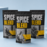 Sachet d'emballage personnalisé imprimé pour poudre de chili et assaisonnements piquants, fournisseur de pochettes alimentaires refermables