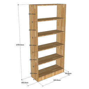Estantería Moderna de 5 Niveles de Madera de Caucho para Sala de Estar y Cocina KS68143, Fácil Instalación Vertical - Product Image 3