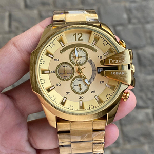 Montre à quartz DS de conception tendance pour hommes, logo personnalisé, multifonction, cadran à chiffres arabes, montre-bracelet en acier inoxydable pour hommes - Product Image 1