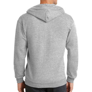 Unisex Fleece Full Zip Hooded <b>Sweatshirt</b> Hoodie Ash <b>Grey</b> - Product Image 2
