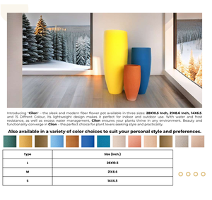 Pot de fleurs rustique en FRP de haute qualité, grand pot de fleurs, économique, décoration de jardin d'extérieur, avec fleurs artificielles - Product Image 2