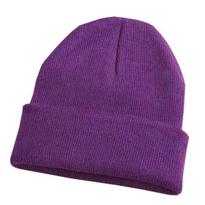 หมวกบีนนี่ถักสำหรับผู้ใหญ่หมวกบีนนี่สีแนวสตรีทใส่สบายมีบริการ OEM สำหรับฤดูหนาว - Product Image 1