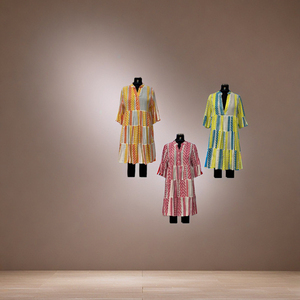 Robe moulante sans manches en coton-viscose de qualité supérieure, élégante, de créateur, col en V, pour soirée d'été, taille naturelle, lavable, style Kurti - Product Image 1