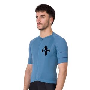 2025 nuevas camisetas de ciclismo en blanco con cremallera completa para hombre 100% Material de poliéster logotipo personalizado de alta calidad Premium para hombres - Product Image 4