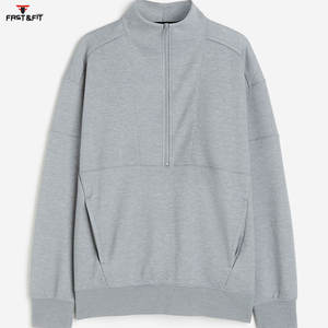 Vente en gros Sweats à capuche à séchage rapide pour hommes quantité minimale de commande bas Tissu léger et confortable Sweat-shirt à demi-fermeture éclair - Product Image 4