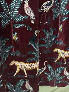 Vintage Cotton Velvet Curtain Set Lilac Animal Print Drapes Luxury Cotton Velvet Style Decor Luxury Cotton Velvet Style Cotton - Product Image 5