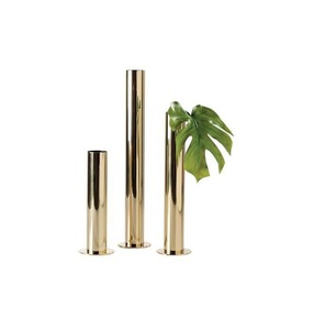 Golden Slim Metal Flower Table <b>Vases</b> for Dinning Table Modern High Class Metal Table <b>Vases</b> in Customized Shapes Sizes and Styles - Product Image 1