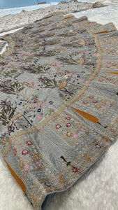 Séquence spéciale de fête/fête inspirée du Rajasthan et concepteur de travail Dori Chaniya Choli avec Cancan et attache de toile pour la mariée - Product Image 4