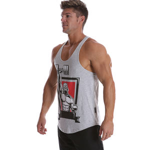 Débardeur de gymnastique respirant à séchage rapide pour hommes, gilet d'entraînement imprimé avec tissu tricoté pour la musculation - Product Image 5