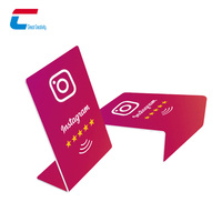 Acrílico transparente NFC Review Google rating tap Card NFC QR code stand menu