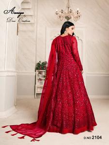 Salwar Kameez ผ้าตาข่ายสำหรับผู้หญิง,ออกแบบแฟนซีมีด้ายตันและสั่งตัดทำงานในราคาที่ต่ำที่สุดผู้ผลิตแฟชั่น - Product Image 6