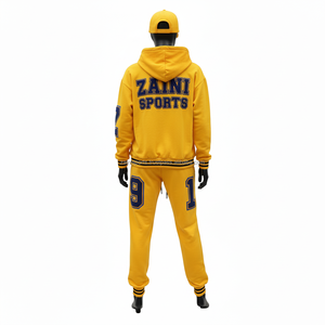 ชุดวอร์มผ้าฝ้ายโพลีเอสเตอร์สำหรับผู้หญิงชุดวิ่งมีฮู้ดสีเหลืองมีซิปเต็มตัวพร้อมการปักลายกำมะหยี่โลโก้ชุดวอร์มไซส์พิเศษ - Product Image 2