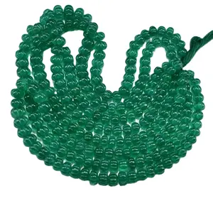 천연 녹색 오닉스 조각 Rondelle 모양 구슬 보석 만들기 6-10mm 제조 업체 가격 도매 녹색 오닉스 비즈 16 인치