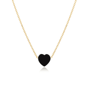 Collar con Dije de Ónix en Forma de Corazón, Hecho a Mano en Turquía, Plata de Ley 925, Joyería para Compromiso y Boda - Product Image 4