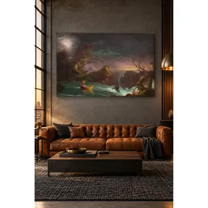 Fida Thomas Cole Le voyage de la vie : Bateau sur un rivage agité, impression sur toile - Product Image 4