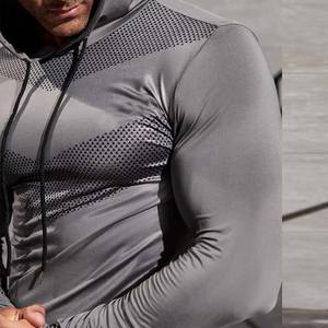 Vente en gros de sweats à capuche en polyester et spandex à séchage rapide pour hommes sweat à capuche athlétique de fitness élastique de haute qualité - Product Image 2