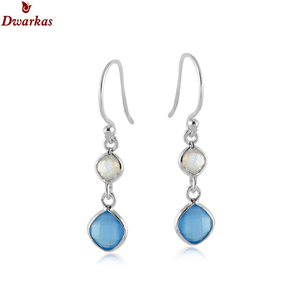 Simple Classic 925 Sterling Silver Faceted Rainbow <b>Moon</b> Stone <b>Earrings</b> Bulk Supplier Silver Plated Jewelry Gift for Her Parties - Product Image 3