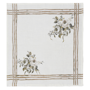 Serviettes en lin durables conçues sur mesure Floral illustré antimicrobien imprimé carré usage domestique tissu naturel écologique - Product Image 1