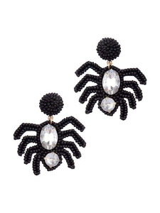 Pendientes de Gato Negro y Calabaza Bordados con Cuentas, Hechos a Mano, Elegantes y a la Moda, de la India - Product Image 2