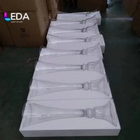 Vase trompette en verre transparent LEDA pour table de mariage, 81 cm de haut, centre de table pour décoration d'événements